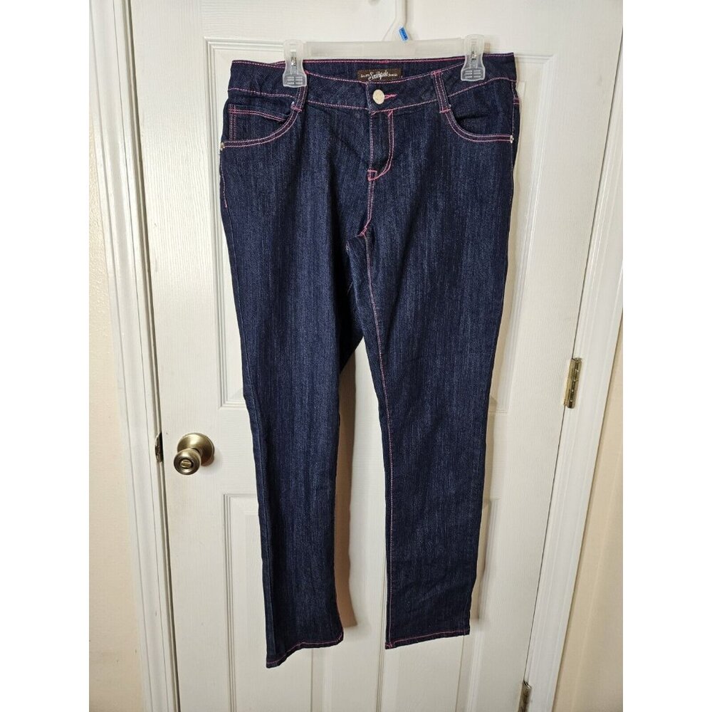 Southpole Jeans Womens 16x31 Bootcut Embroidered Stretch Blue Denim Casual